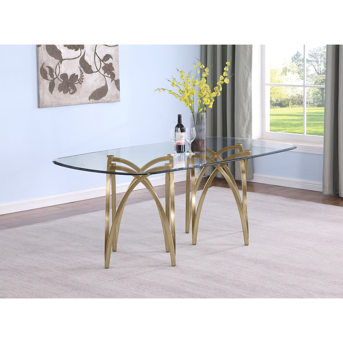 Orren Ellis Elegant Tempered Glass Dining Table | Wayfair